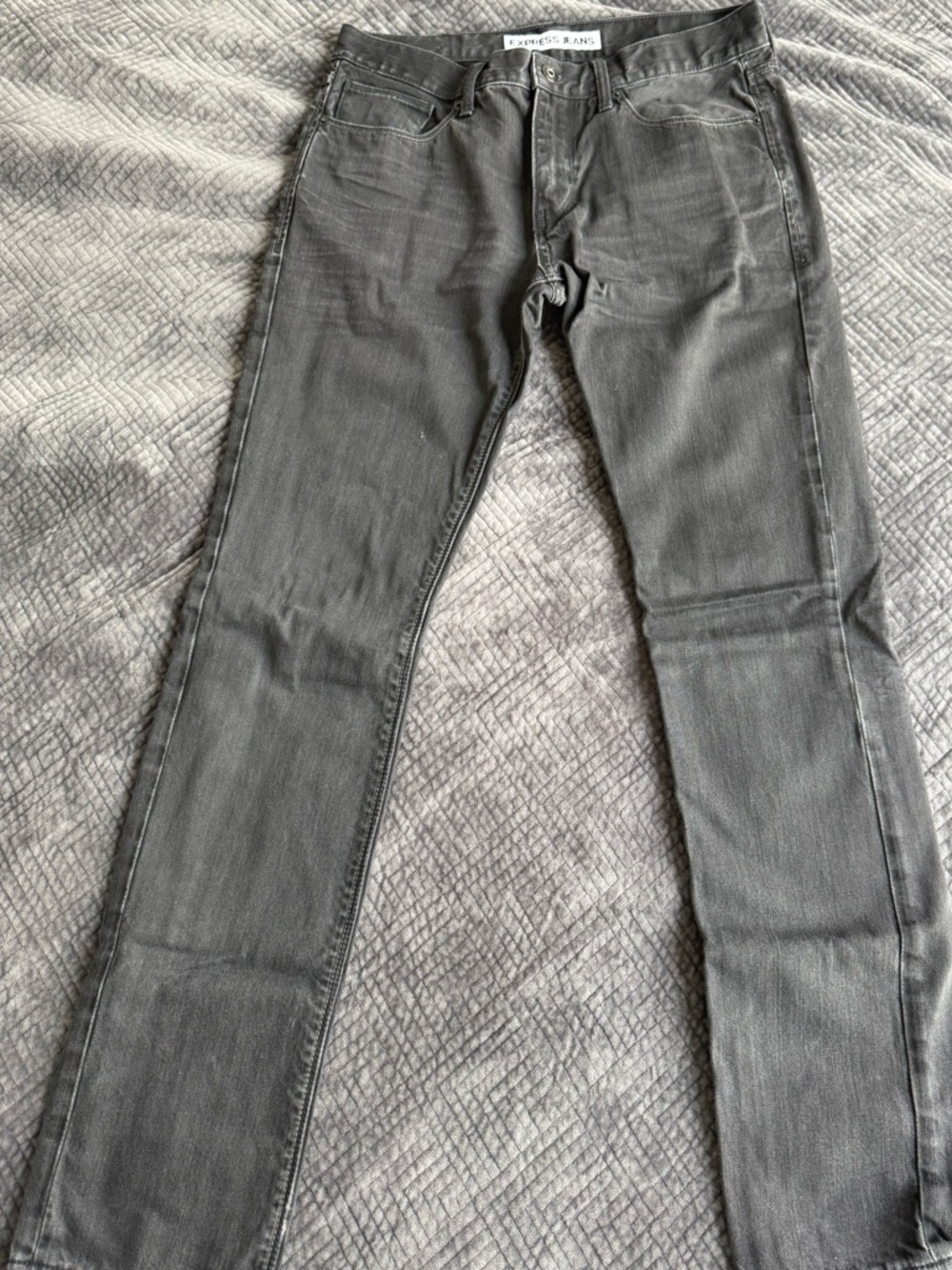 Express Men's Slim Straight Jeans - Gray